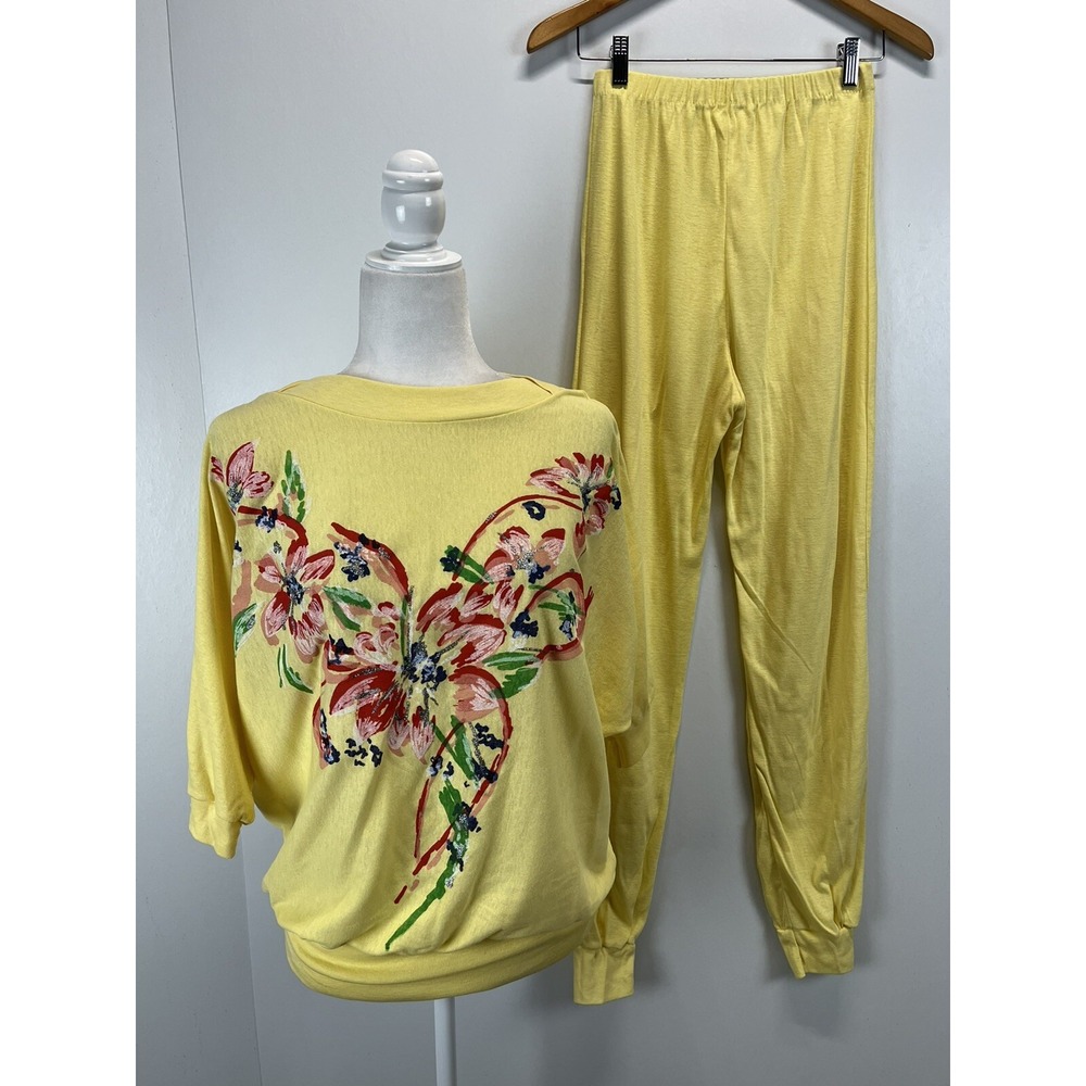 Vintage Unbranded Hand Painted Lounge Jogging Set Sz Medium GUC Golden Girls